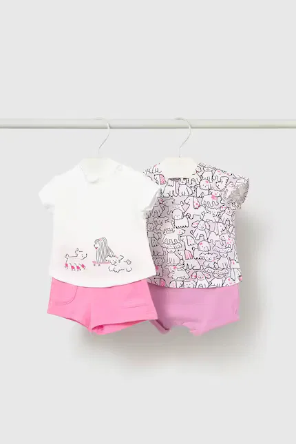 Комплект хлопковый для новорожденных Mayoral Newborn, розовый