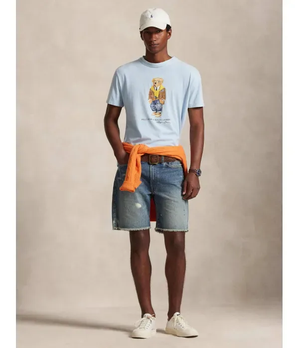 Футболка custom slim fit Polo Ralph Lauren, небесно-голубой — фото 2