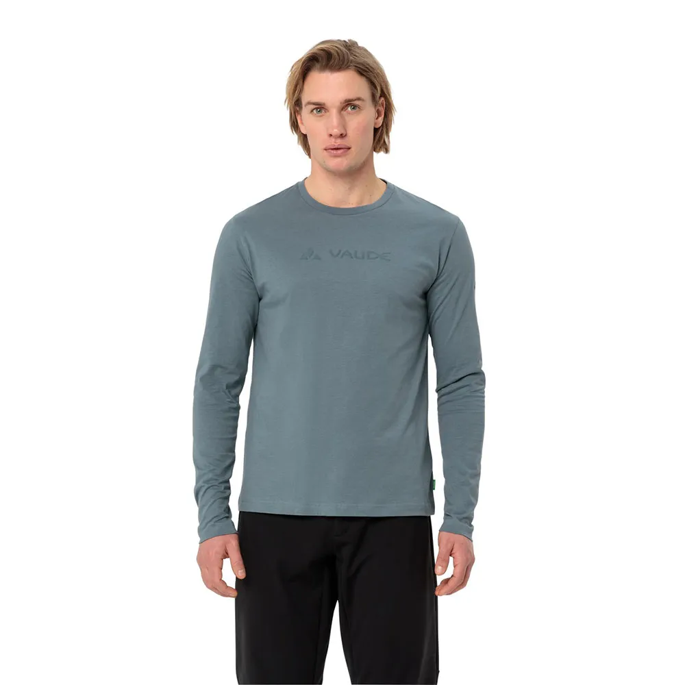 

Футболка VAUDE Logo long sleeve, синий/серый