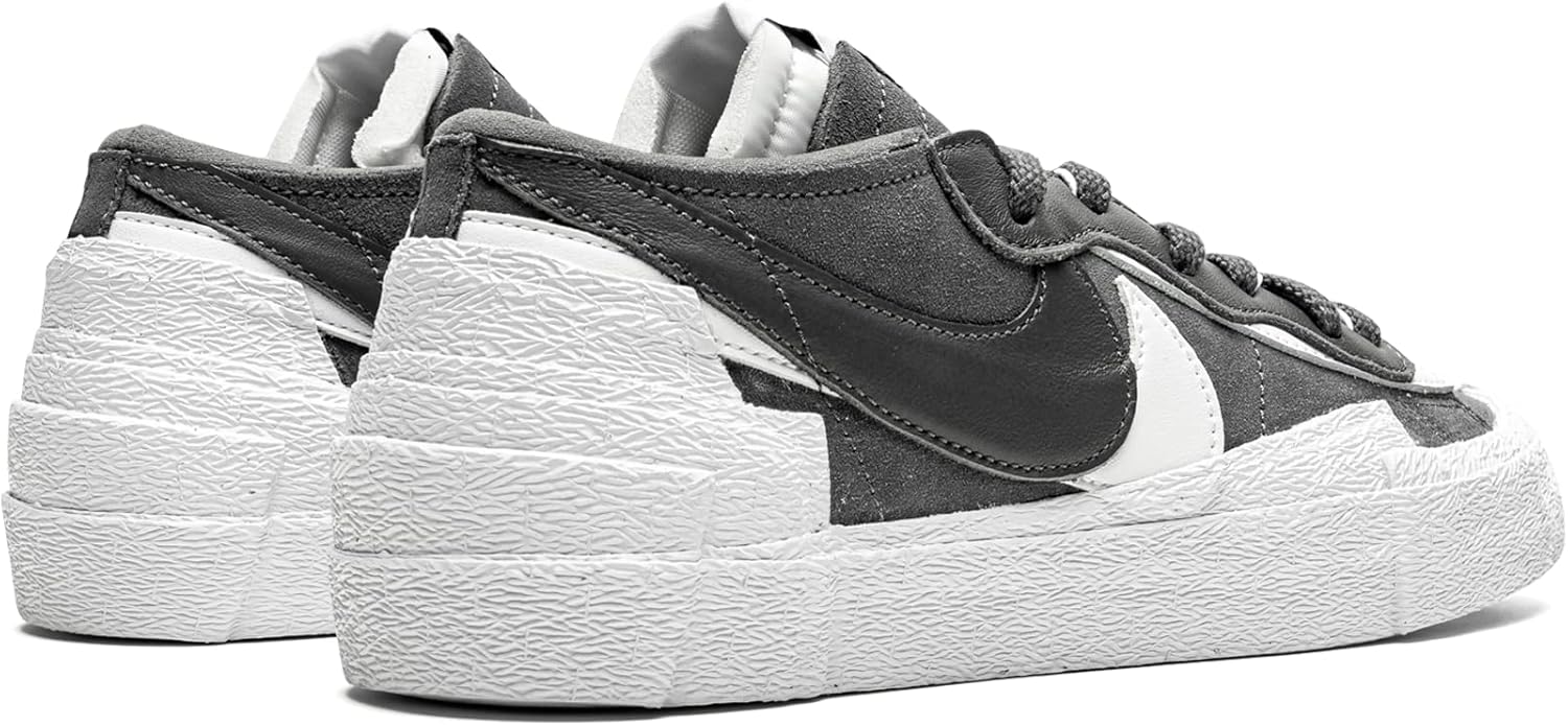 Кроссовки Sacai Blazer Low от Nike - Magma Orange / White, серый — фото 3