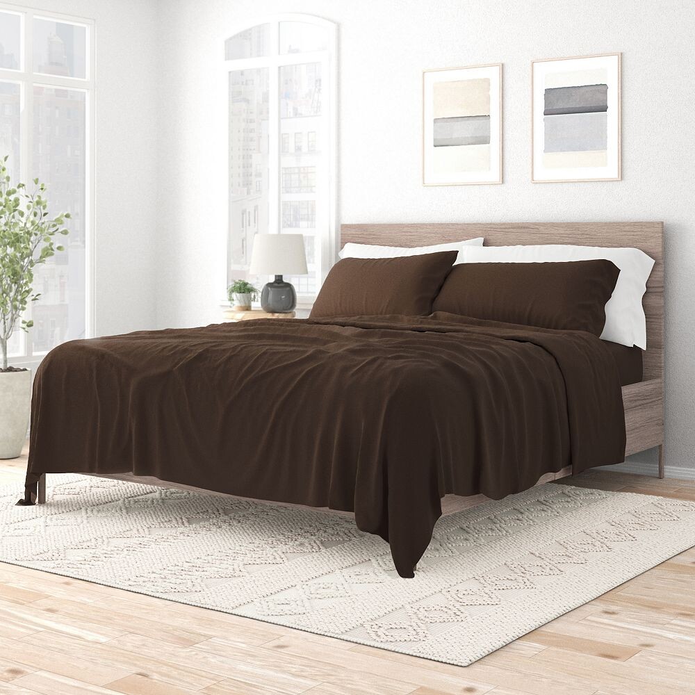 

Комплект ультрамягких простыней Urban Loft из 4 предметов однотонных основных цветов, цвет Chocolate