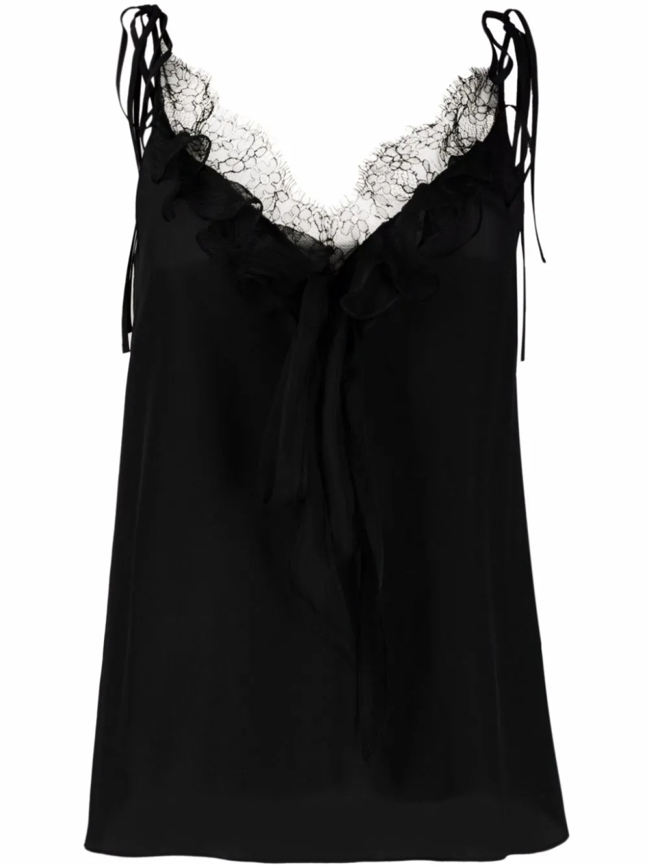 

Топ на бретелях с кружевом Alexander McQueen, черный