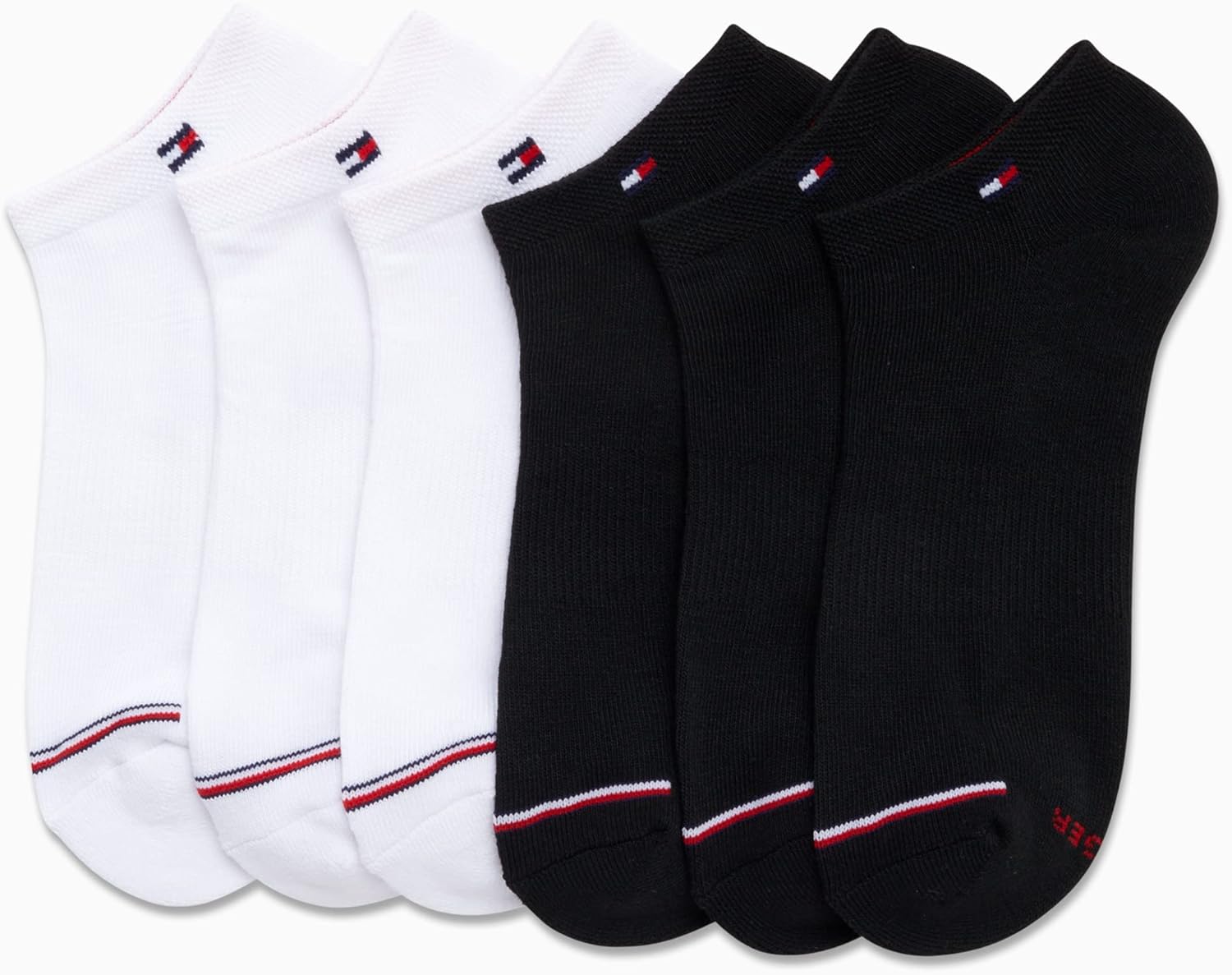 Женские носки Tommy Hilfiger с низкой посадкой - 6 пар носков Performance Cushioned Comfort, незаметные - спортивные носки для женщин (4-10), White/Black — фото 4
