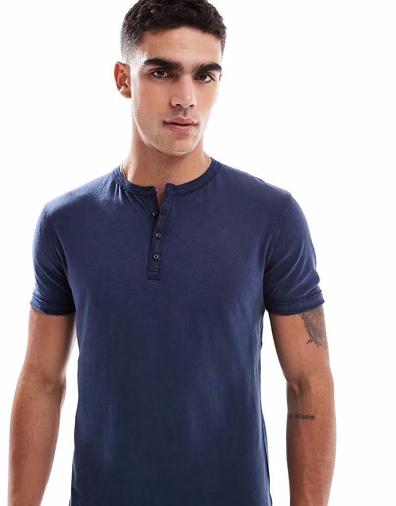 

Топ из джерси Superdry Slub с короткими рукавами в темно-синем цвете Laurent