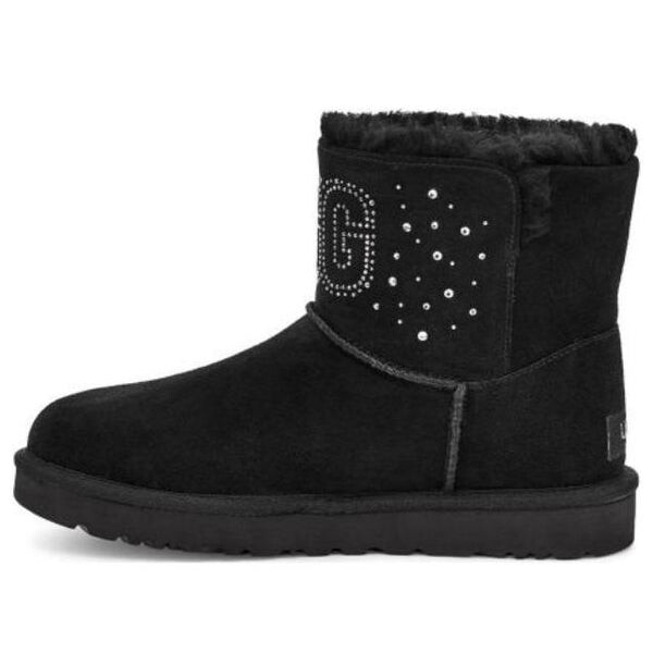 Ботинки зимние UGG с драгоценными камнями, черный