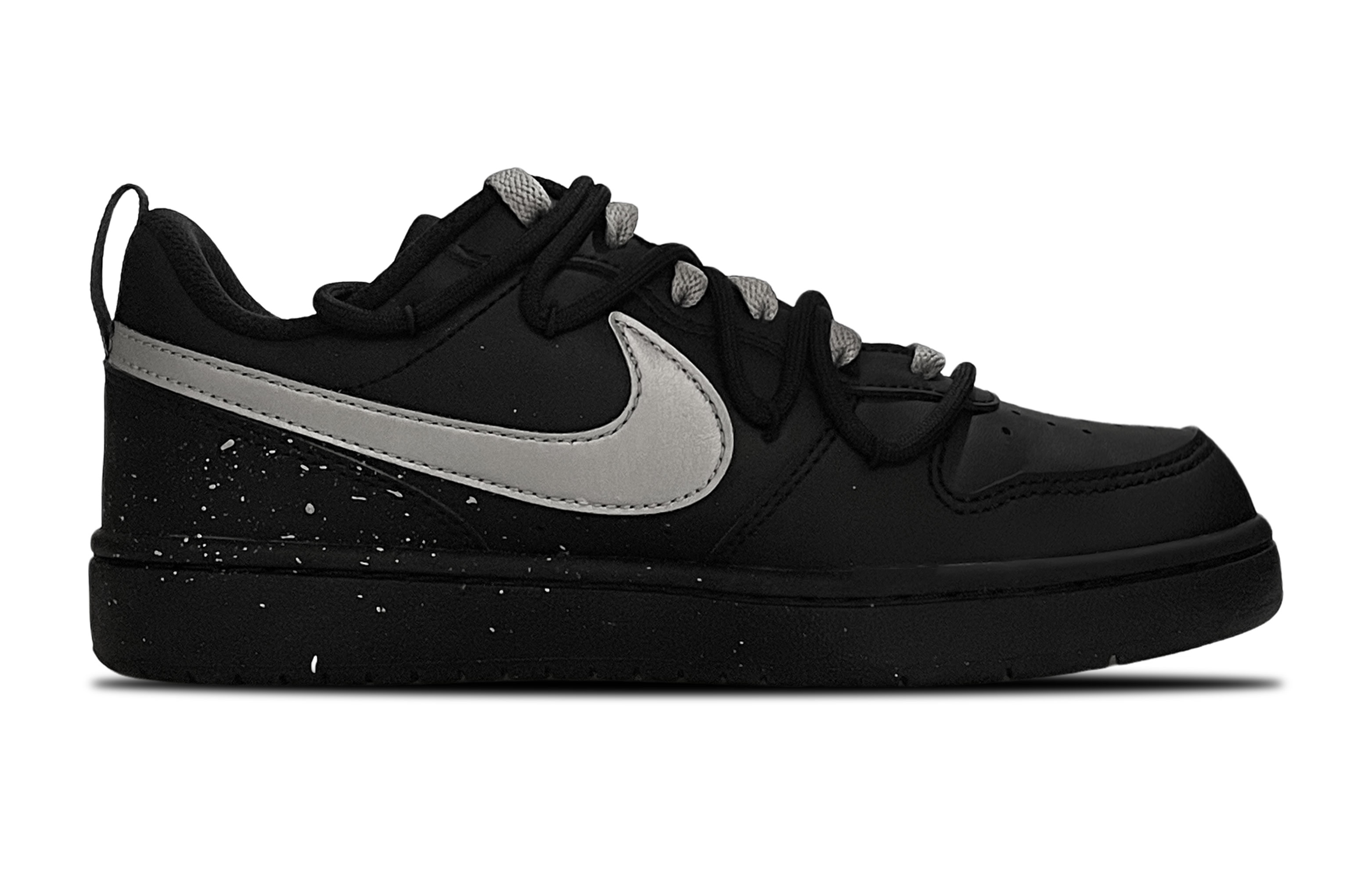 Nike Court Borough Low top детские скейтбординг кроссовки Black Silver для подростков — фото 3