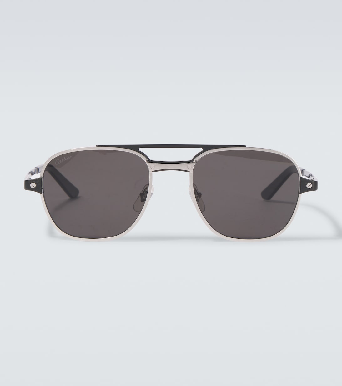

Картье Сантос квадратные солнцезащитные очки Cartier Eyewear Collection, Silver-Black-Smoke