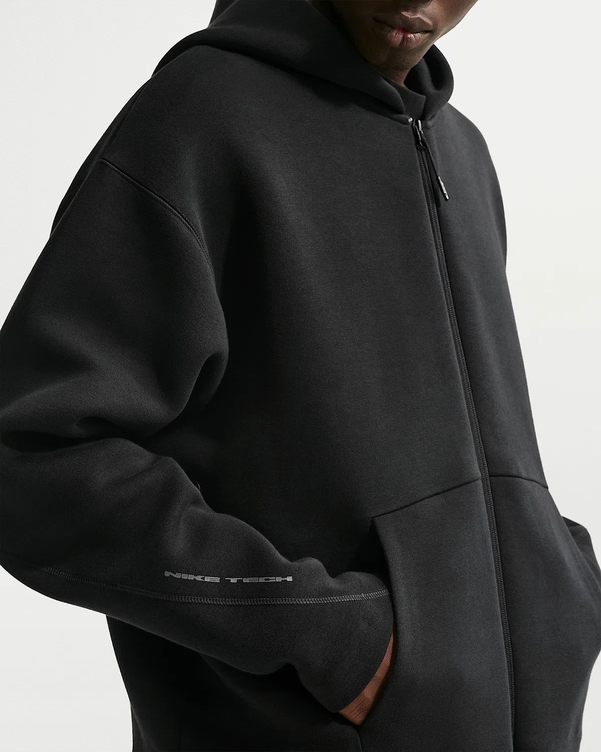 Мужская флисовая худи на молнии Nike Tech, Black/Black — фото 3