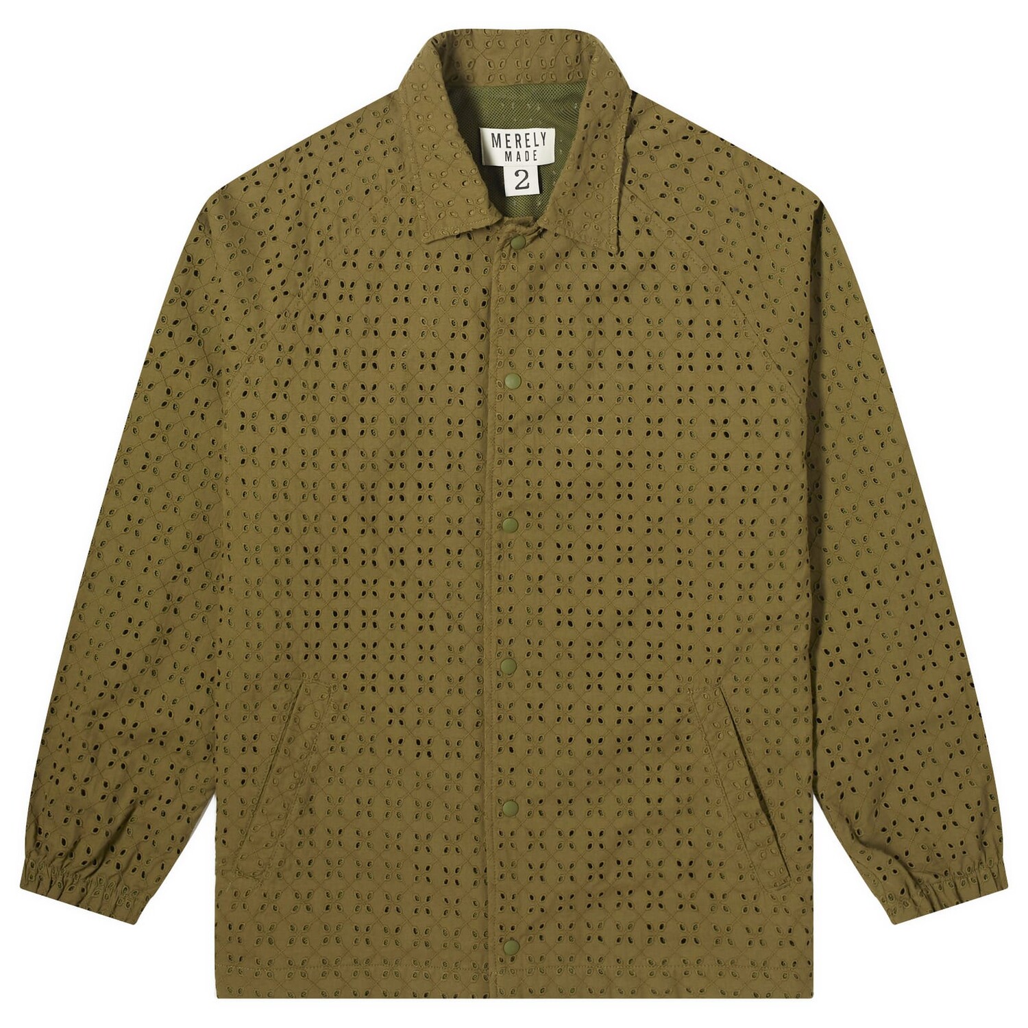 

Спортивная куртка Merely Made Floral Cutwork Coach, цвет Olive Khaki