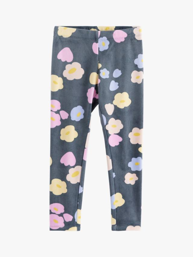 

Детские легинсы из велюра с цветочным принтом Lindex, Dark Grey/Multi