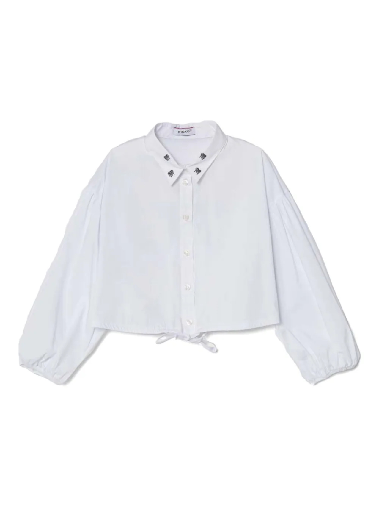 

Рубашка, украшенная стразами Pinko Kids, белый