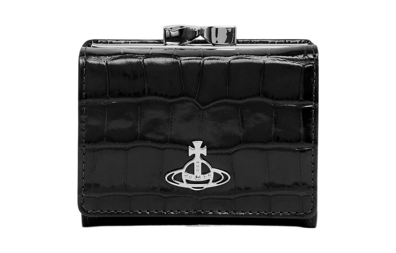 

Vivienne Westwood Маленький женский бумажник из телячьей кожи черный
