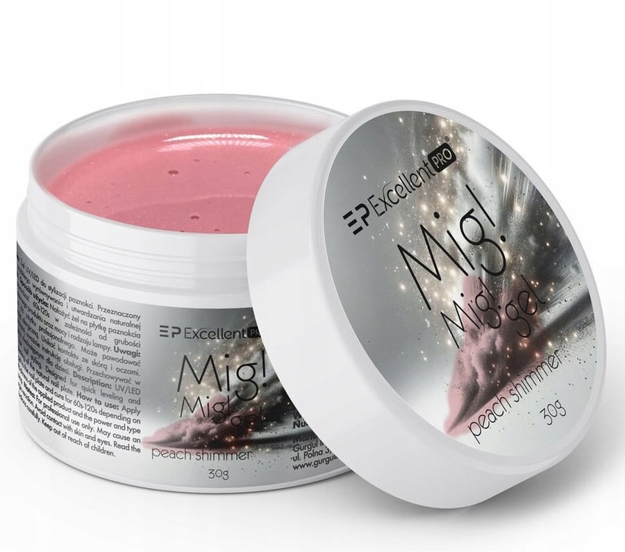 

Excellent Pro Mig Mig Builder Gel Fast Self-Leveling Peach Shimmer 30 г