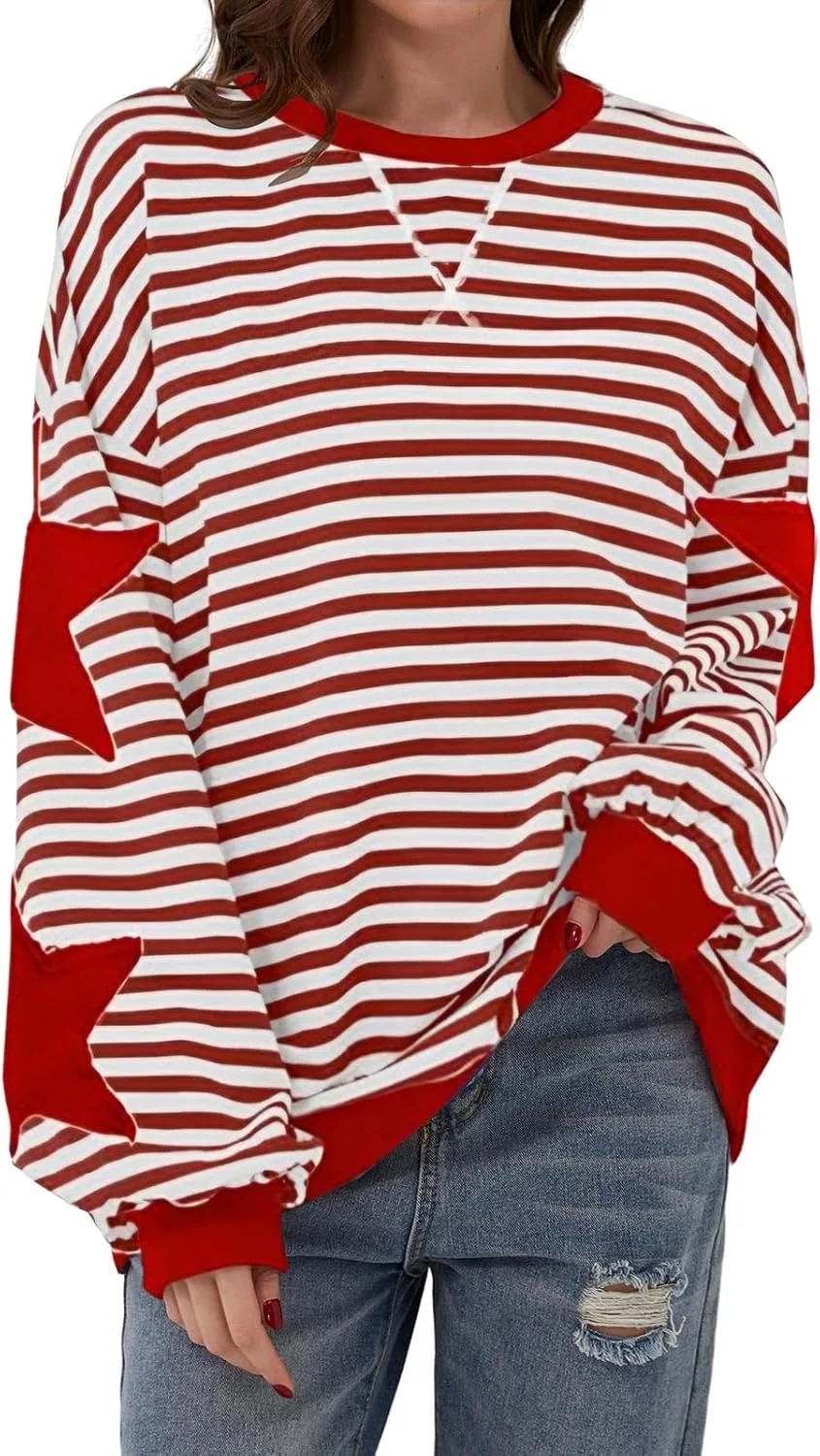 

Женский полосатый оверсайз свитшот с цветными блоками Nkgra