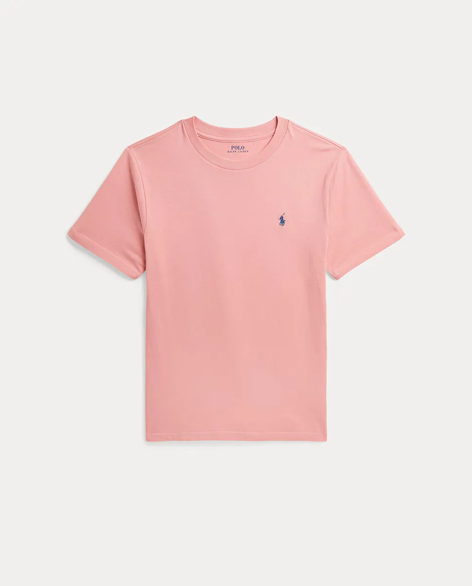 

Розовая хлопковая футболка для мальчика Polo Ralph Lauren