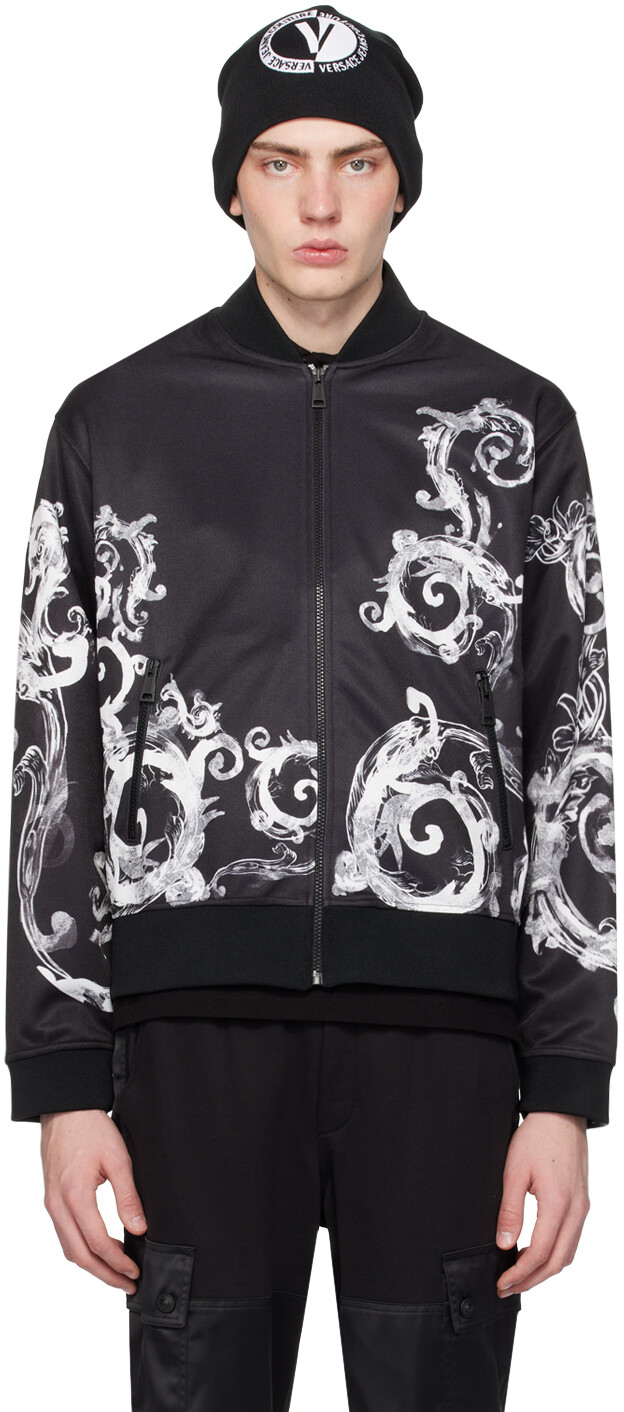 

Черный бомбер акварельного цвета от кутюр Versace Jeans Couture