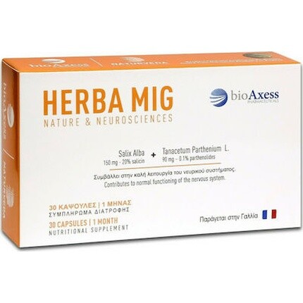 

Bioaxeess Herba Mig Пищевая добавка для профилактики мигрени - 30 капсул Bioaxess