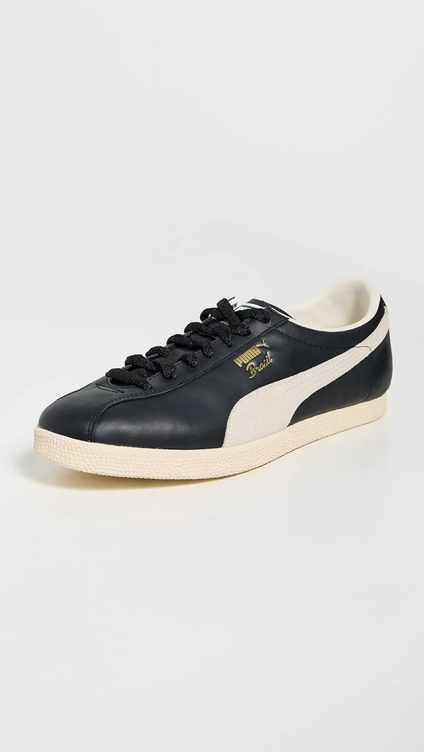 Мужские кроссовки PUMA Brasil Terrace Views с шнуровкой для повседневной носки - черные, черный/слоновая кость — фото 2