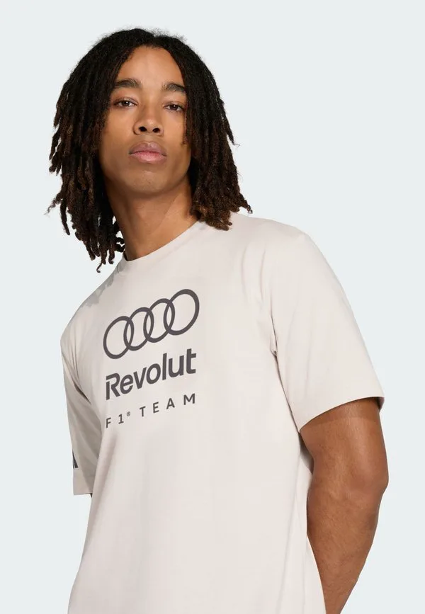 Футболка с графическим изображением днк команды audi formula one, базовая футболка. Adidas Performance, Chalk Pearl — фото 4