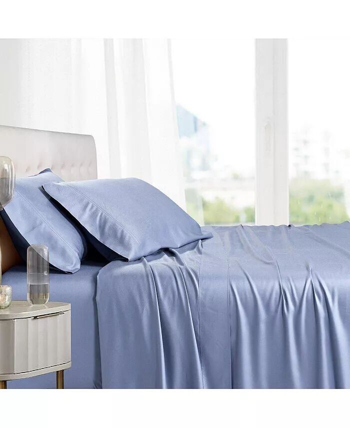

100% вискоза из бамбукового листа, набор из 5 предметов, Split California King Egyptian Linens, синий