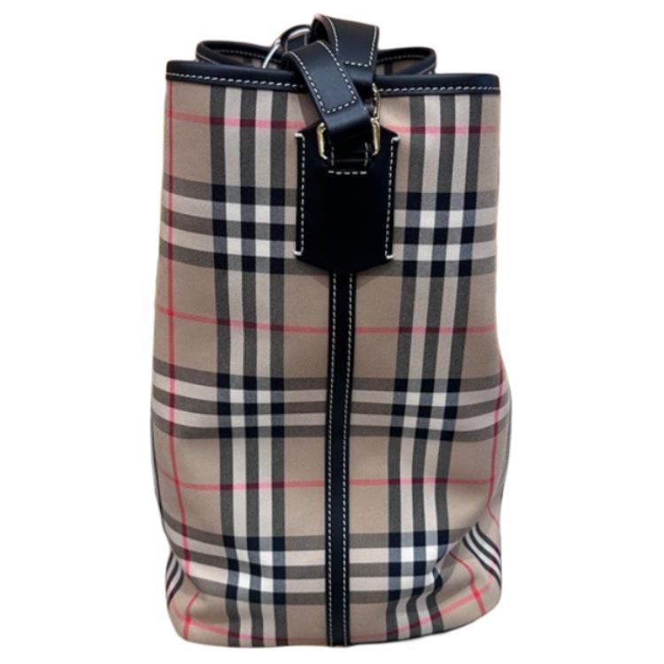 Женская сумка-ведро Burberry среднего размера, бежевая — фото 3