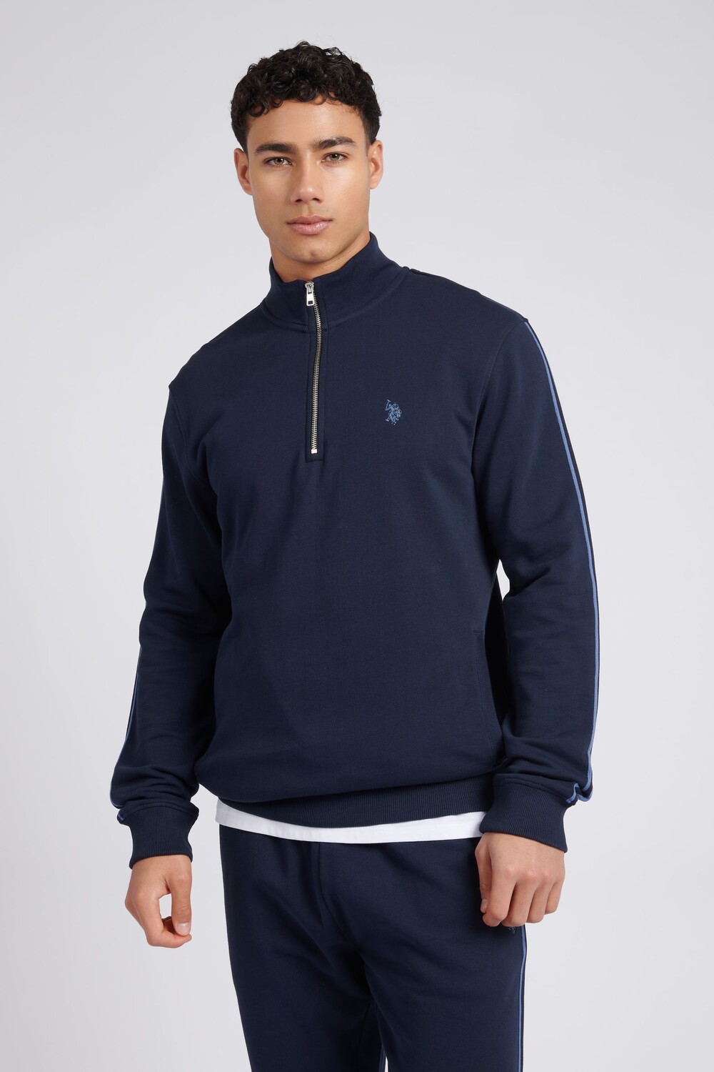 

Мужская толстовка классического кроя на молнии 1/4 U.S. Polo Assn, синий