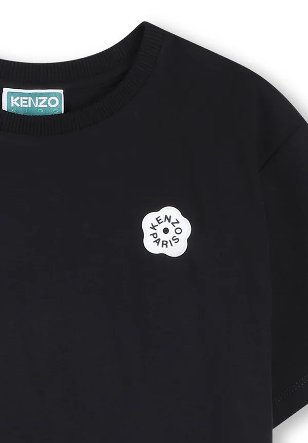 Базовая футболка mit elastischer taille Kenzo Kids, Black — фото 3