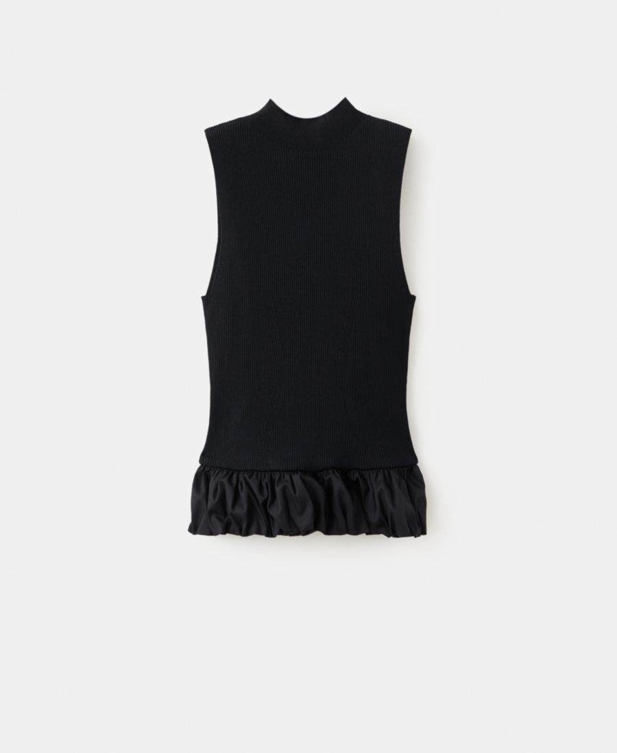 

Женская комбинированная блузка с оборками MANGO, Black