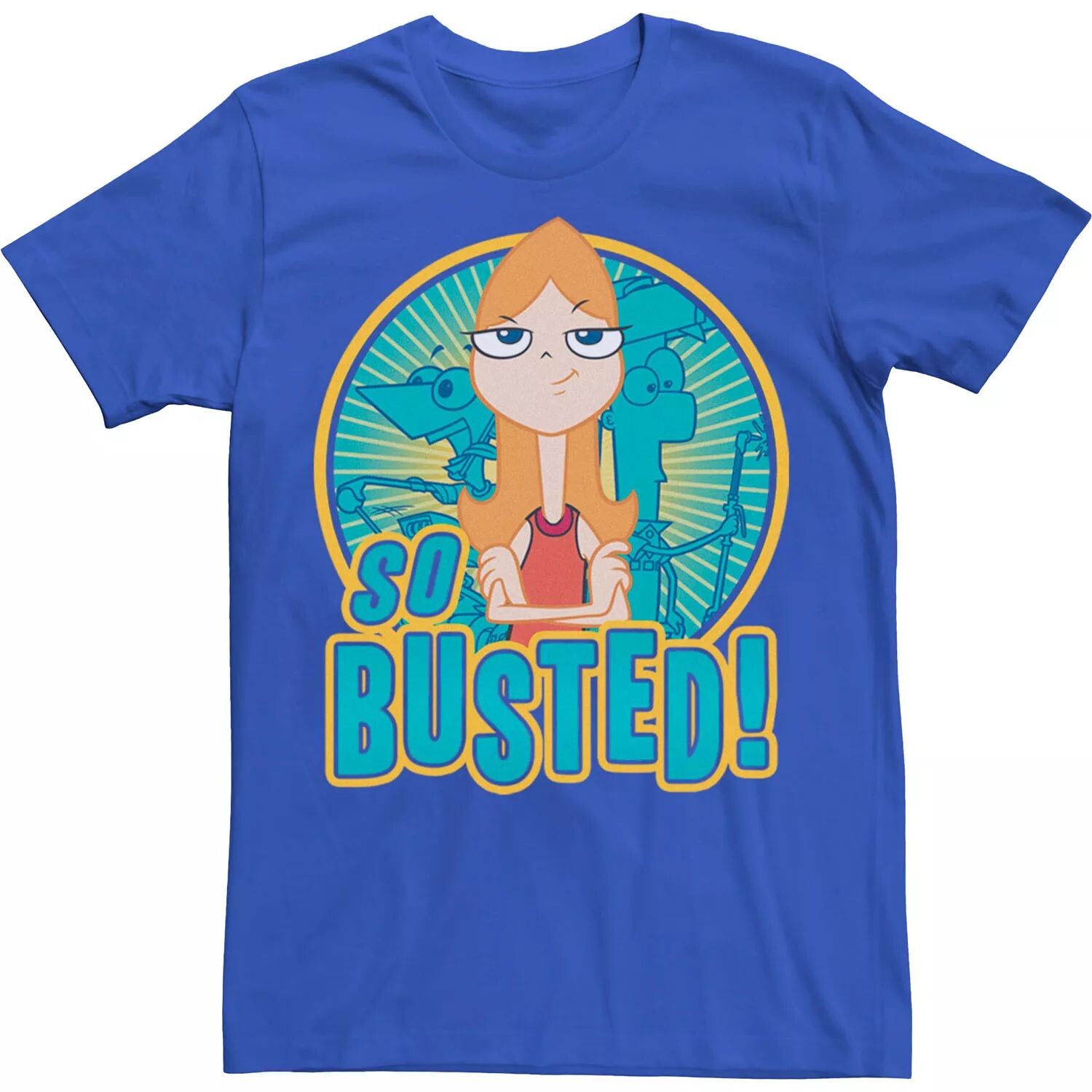 

Мужская футболка с плакатом Disney Phineas And Ferb So Busted Licensed Character