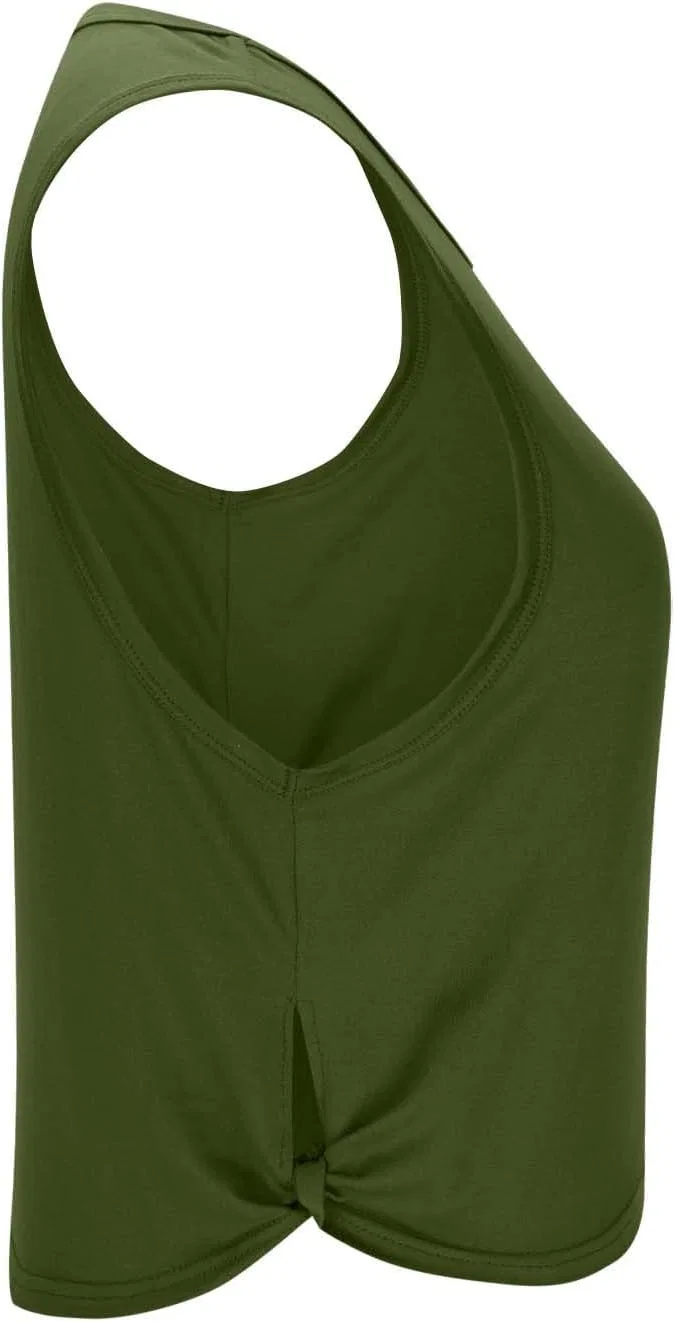 Женский топ для тренировок с открытыми боками, Army Green — фото 4