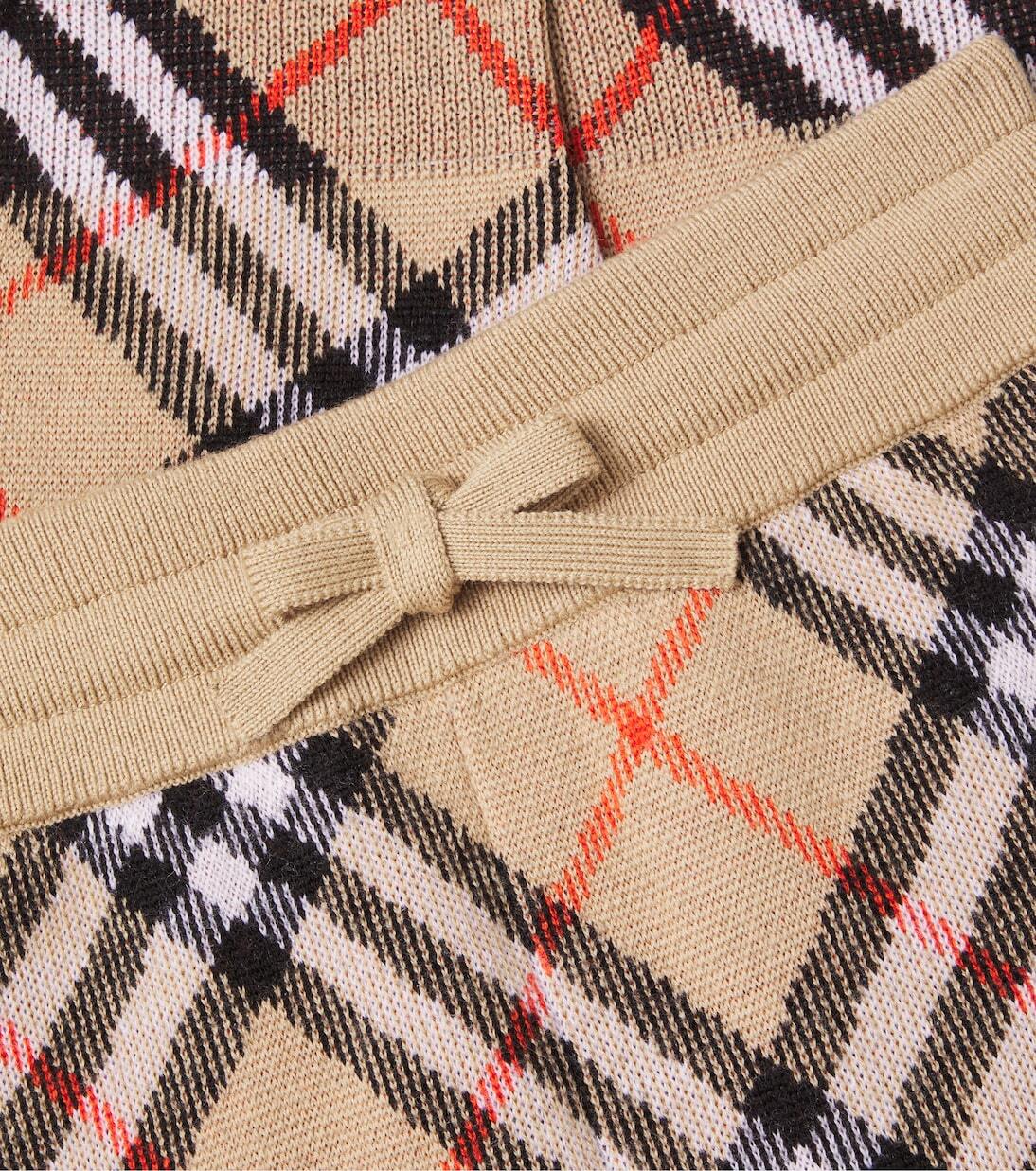 Шерстяные спортивные брюки Burberry Check Burberry Kids, Sand Ip Check — фото 2