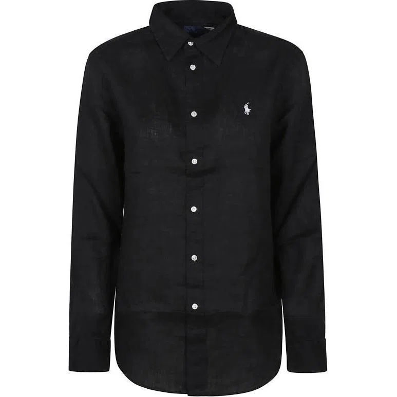 Рубашка Polo Ralph Lauren с вышитым логотипом, черная