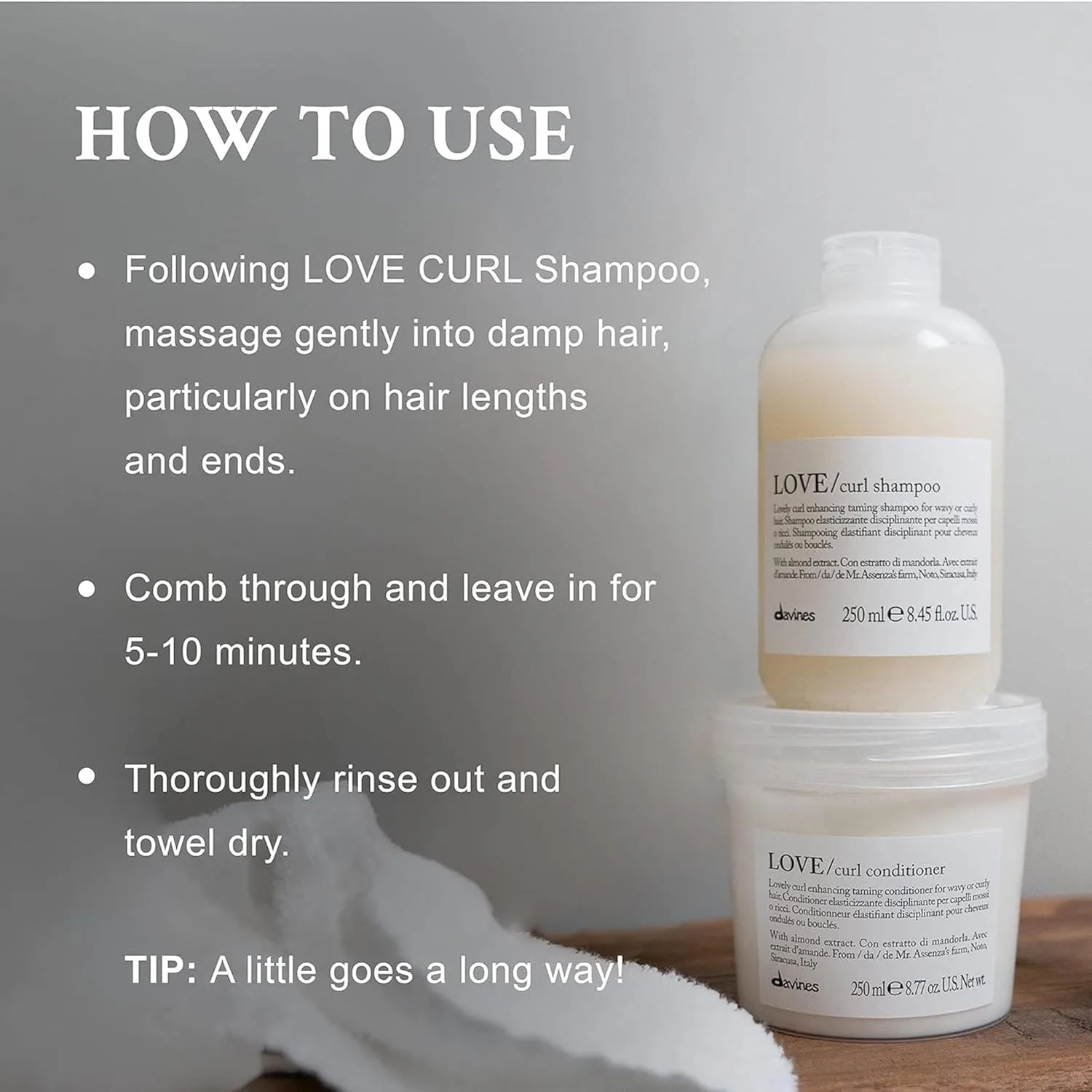 Кондиционер для кудрявых волос Davines LOVE Curl Conditioner: улучшает состояние и контролирует кудрявые и волнистые волосы, придает им невесомый объем и мягкость. 77, 5 мл (.) — фото 2