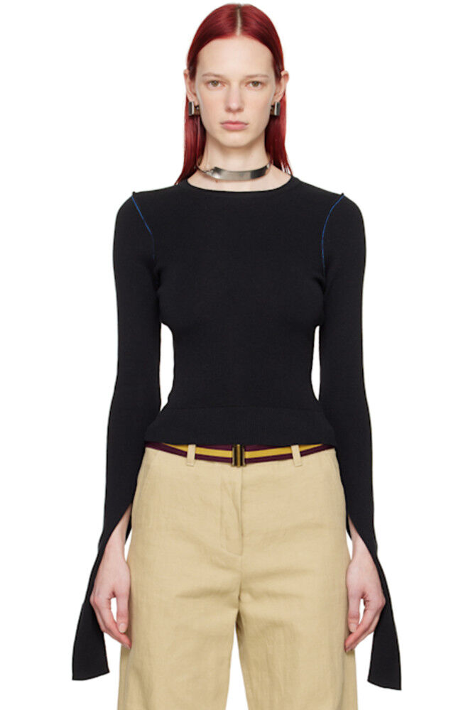 

Черный свитер с перевернутым швом MM6 Maison Margiela