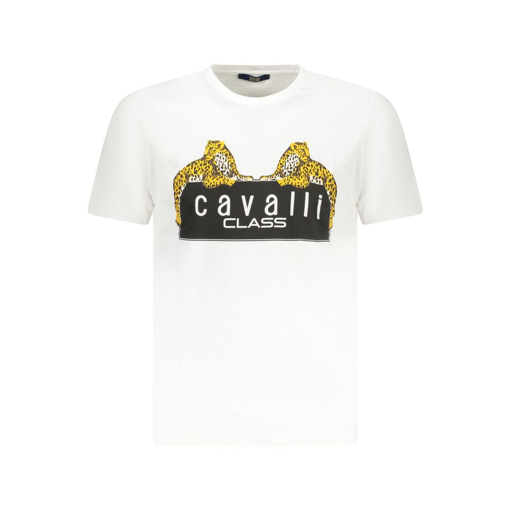 

Белая хлопковая футболка Cavalli Class, White