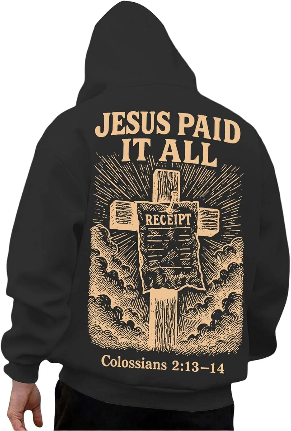 

Худи Christian для мужчин, Jesus Paid It All, свободное, повседневное, для осени