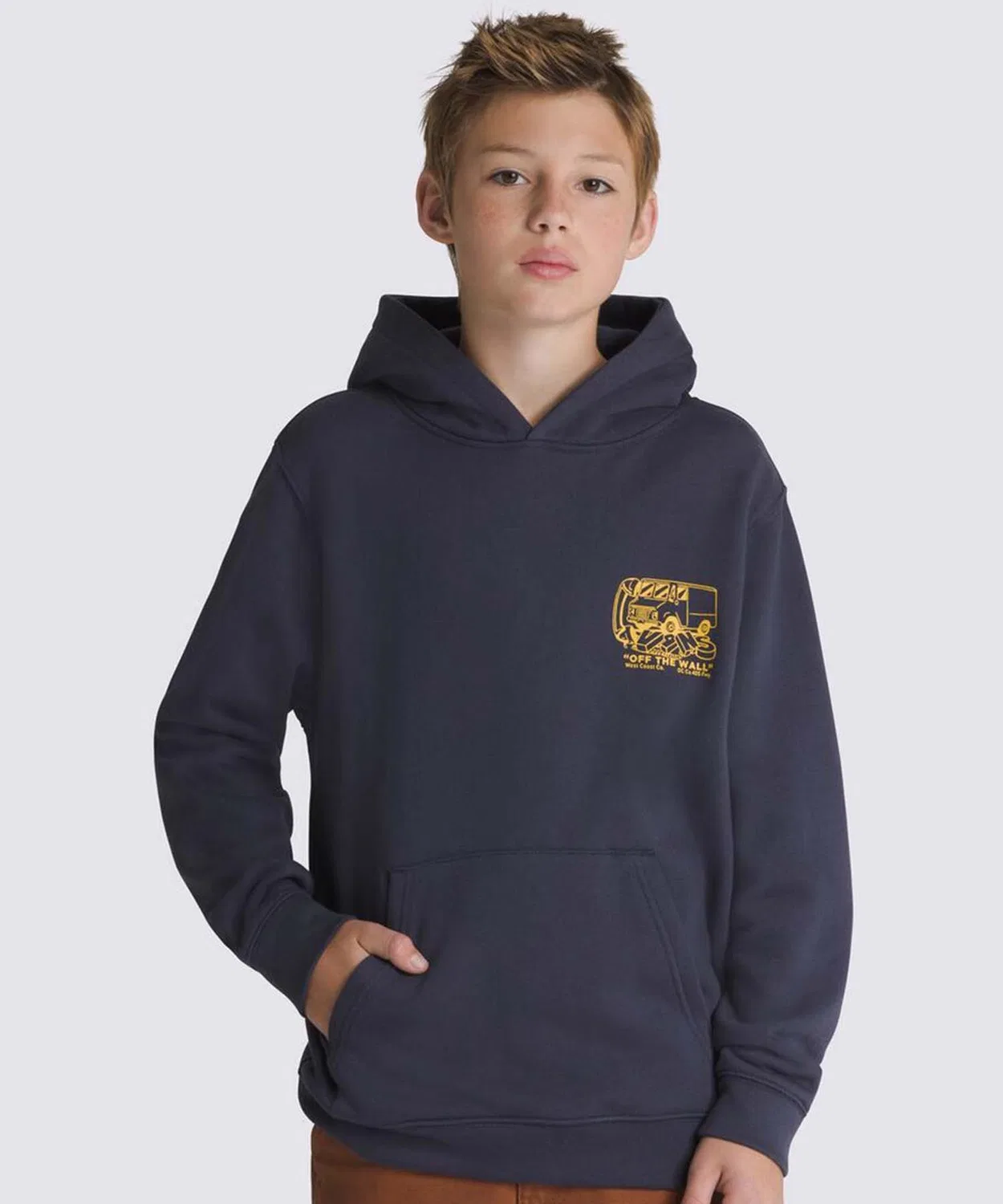 Детская флисовая кофта Vans Next Stop Loose Pullover, тёмно-синяя — фото 3