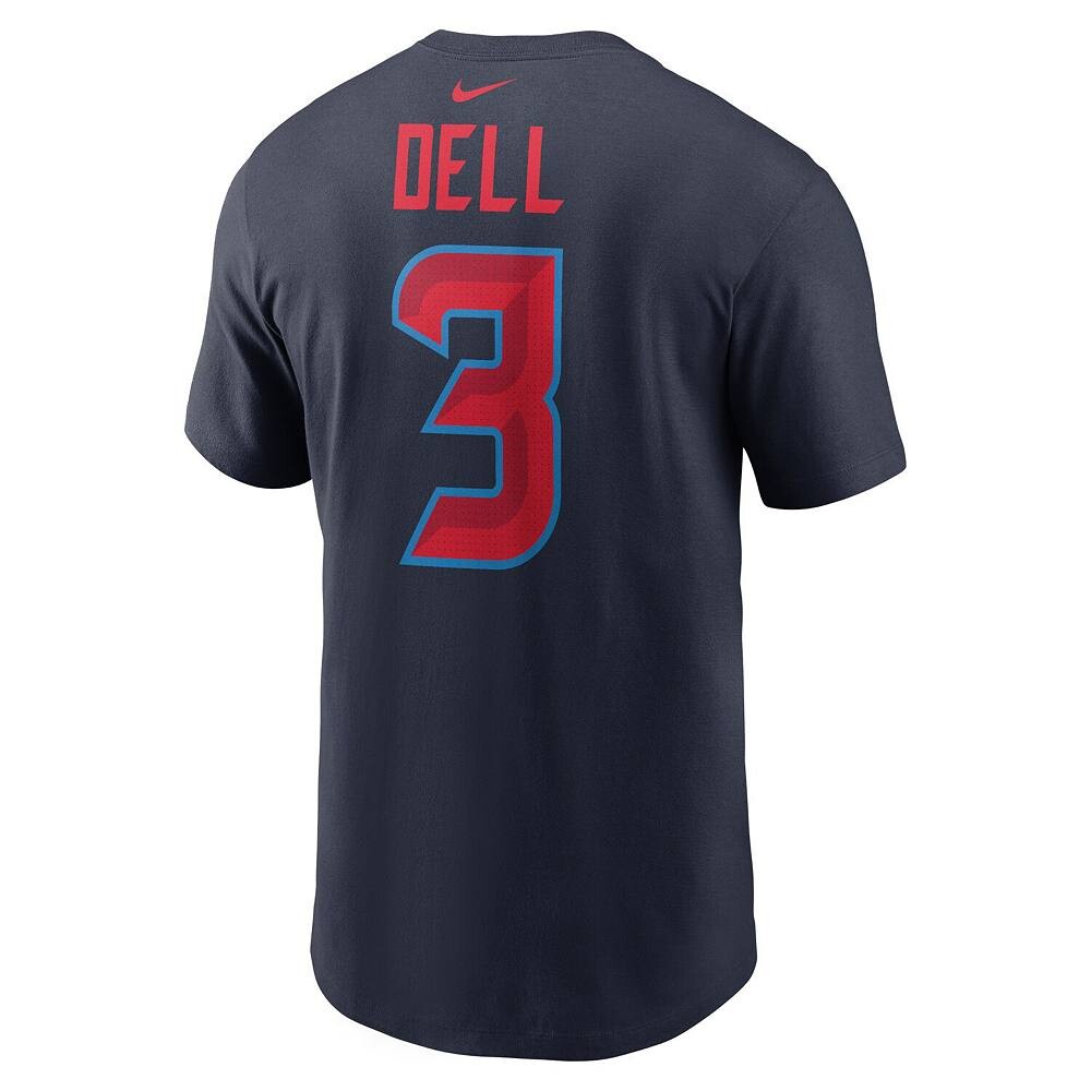 Мужская футболка Nike Tank Dell Navy Houston Texans с именем и номером, цвет Txs Navy — фото 4