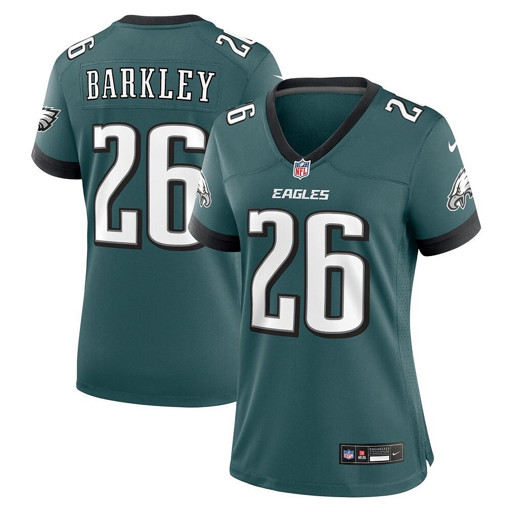 Женское джерси Nike Saquon Barkley Midnight Green Philadelphia Eagles Game Player, цвет Eag Green — фото 2