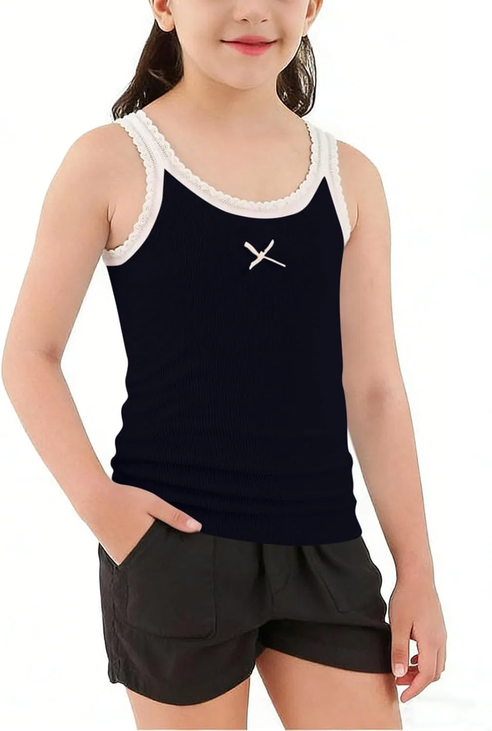 Детский топ-майка Cotton Tank Tops Zzalalana, Black — фото 2