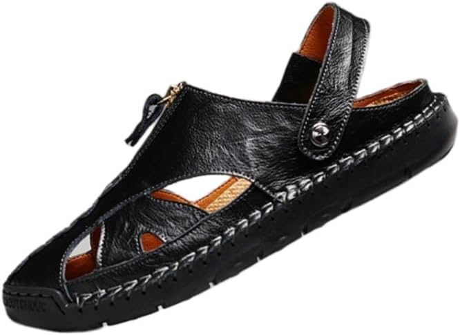 

Мужские закрытые сандалии для улицы - прочные противоскользящие быстро сохнущие пляжные туфли для походов, прогулок и водных видов спорта Clolinde, черный