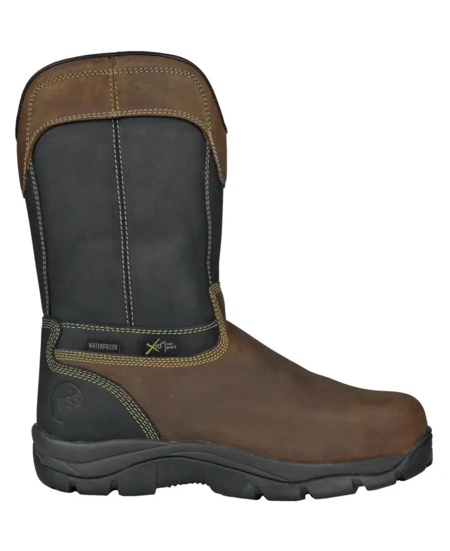 Мужские рабочие ботинки Slag Composite Toe Met Guard с композитным носком Hoss Boot Company, коричневый/черный — фото 2