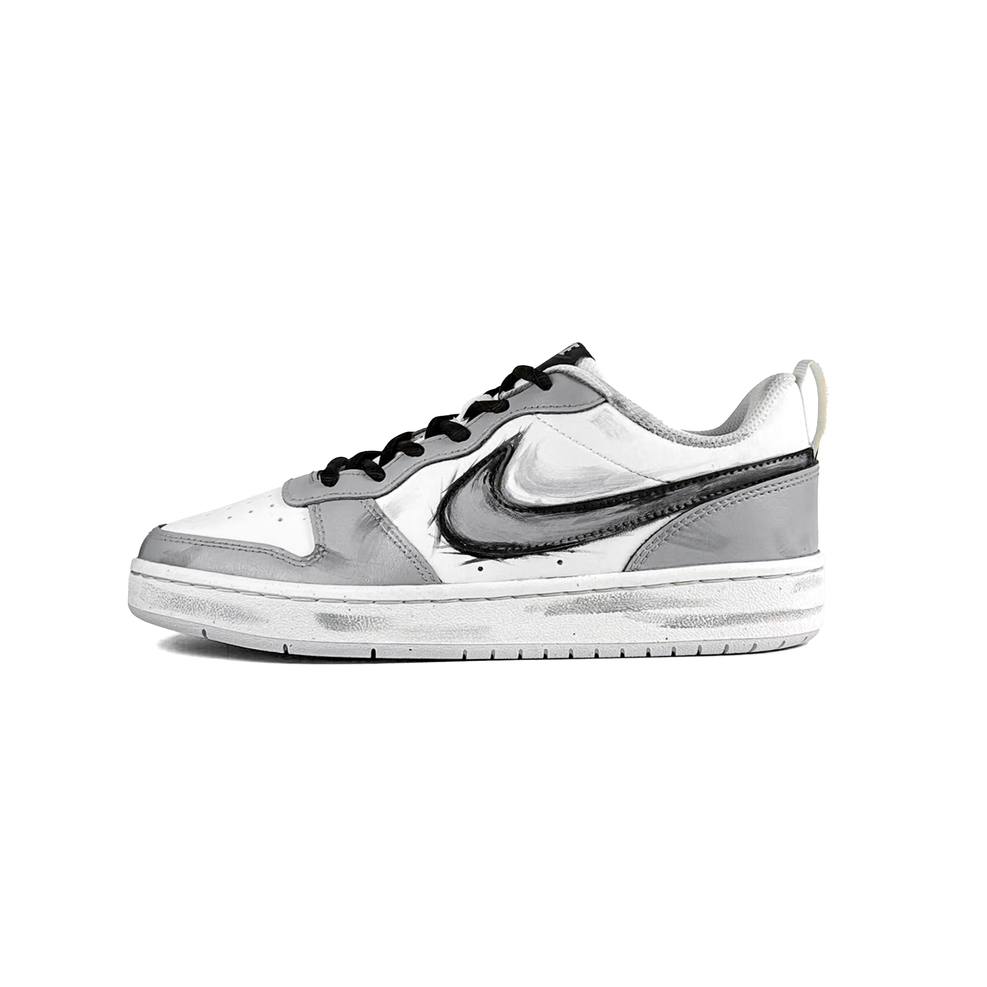 

Nike Бордшопские детские скейтерские кроссовки low top White для подростков, устойчивые к истиранию, дышащие