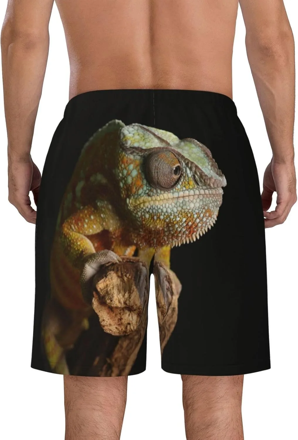 Мужские пляжные шорты Lizard, мужские плавки, шорты для плавания с карманами, купальники Generic, черный — фото 4