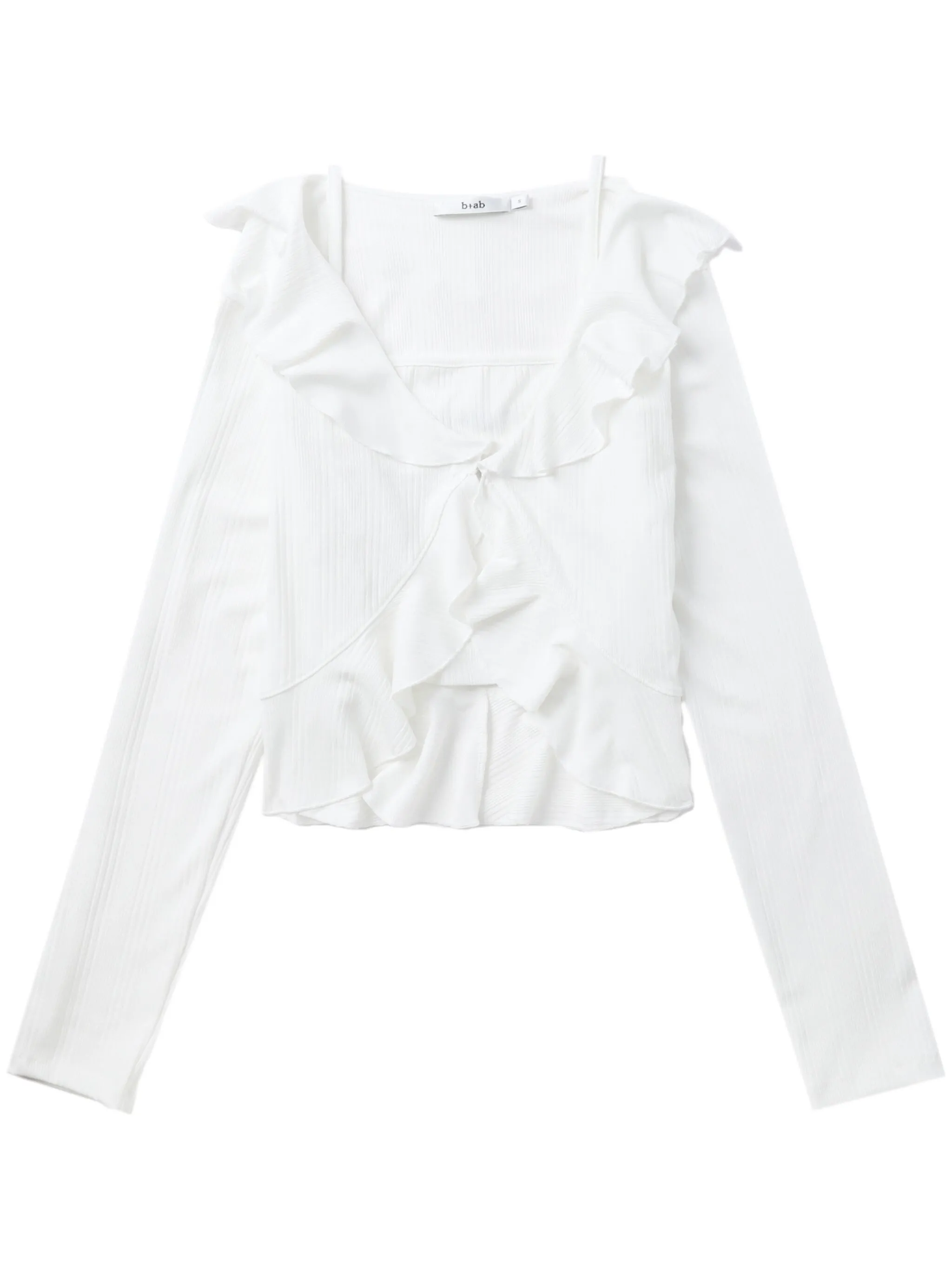 

Комплект из топа и кардигана с оборками B+Ab, белый