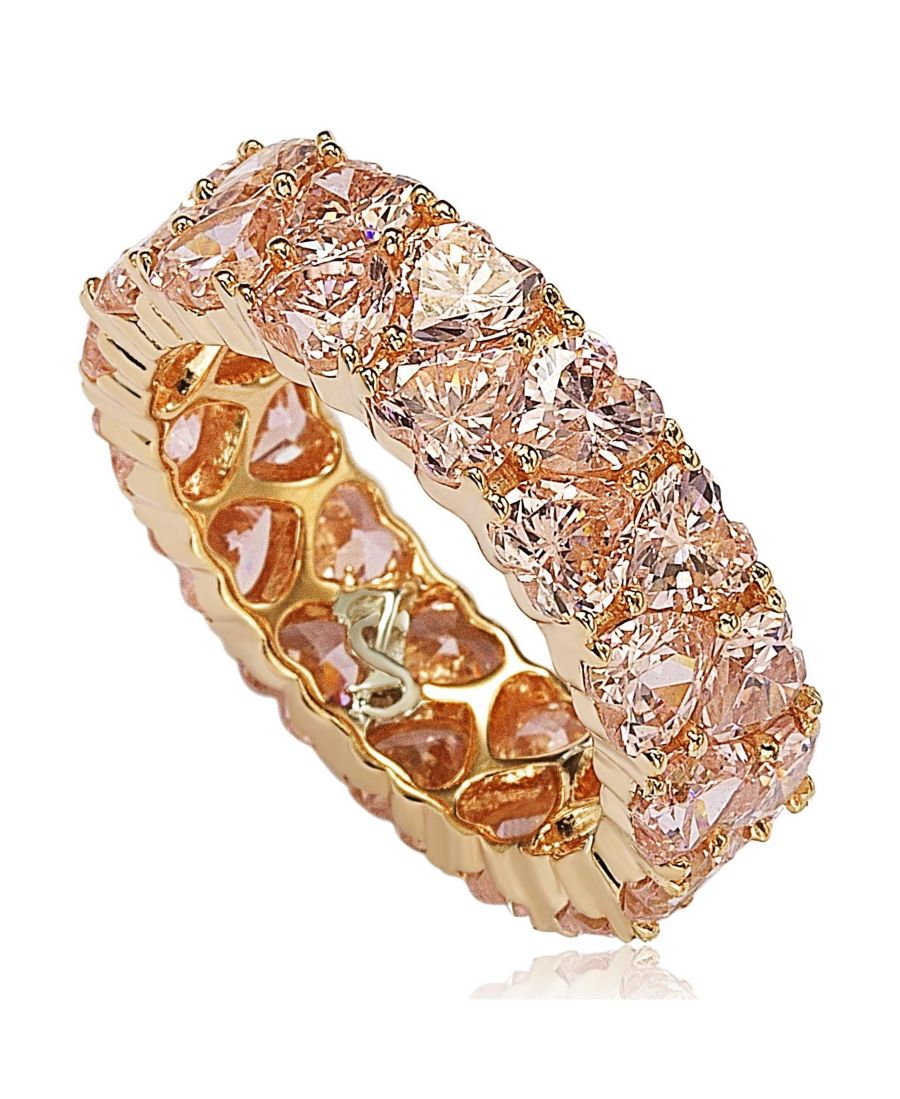 

Кольцо Suzy Levian из стерлингового серебра с кубическим цирконием в форме сердца, белое, в стиле "вечность" Suzy Levian New York, Pink sapphire