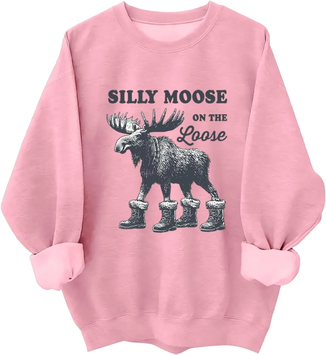 

Толстовка с принтом Silly Moose On The Loose JIONOCY