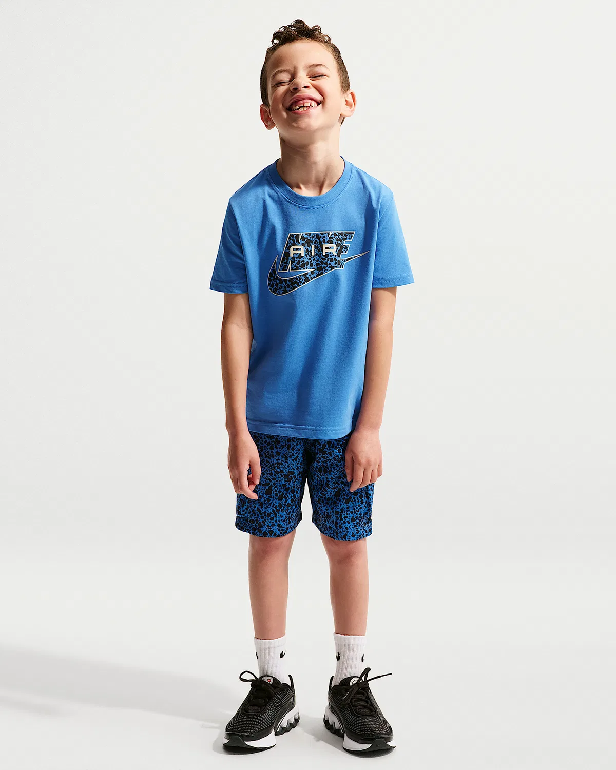 Детский набор Nike Dri-FIT 2-Piece Air Printed Cargo Shorts, Blue Crystal