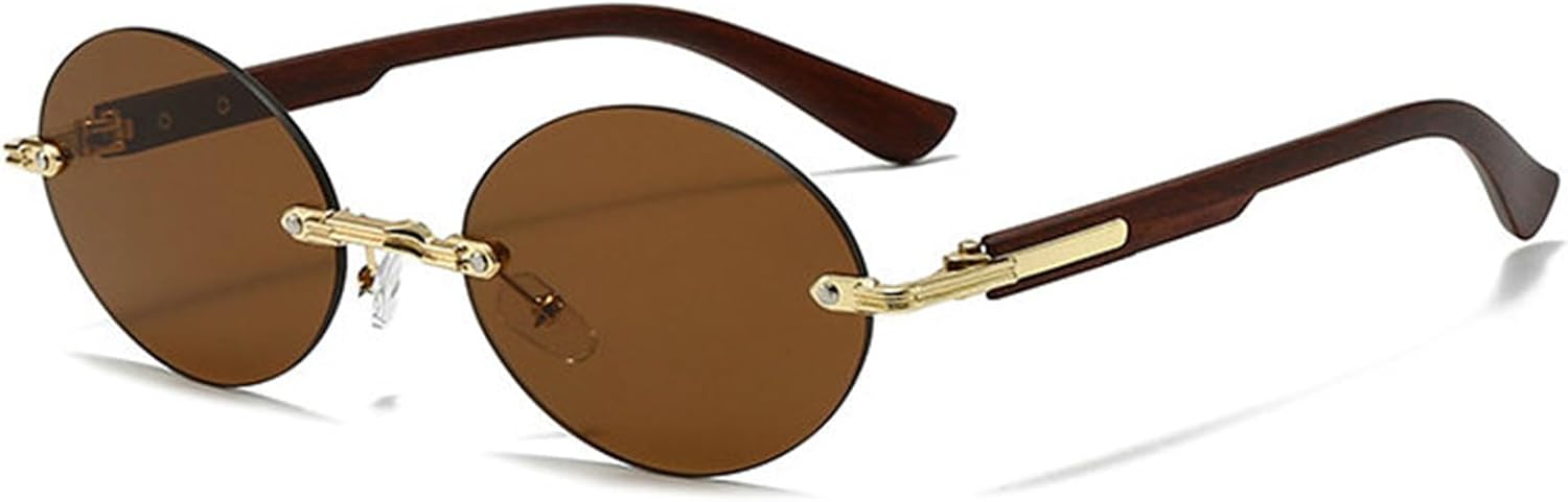 

Солнцезащитные очки Helena Retro Small Oval для женщин и мужчин, модные солнцезащитные очки без оправы, круглые солнцезащитные очки в стиле Y2K, дизайнерские солнцезащитные очки, C5