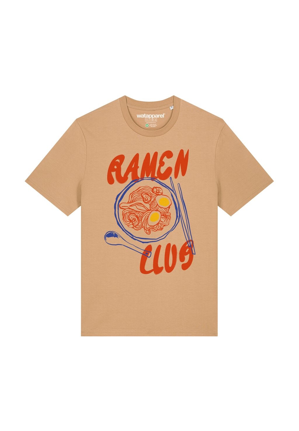 

Футболка с принтом RAMEN CLUB watapparel, бежевый